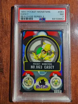1997 Pokemon Pocket Monsters Sealdass Abra PSA 7 #063 - Image 1