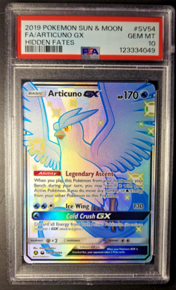 PSA 10 Articuno GX Full Art Shiny #SV54/SV94 Pokemon Hidden Fates - Image 1