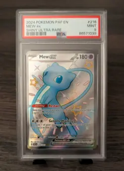 Pokemon Shiny Mew ex 216/091 SV: Paldean Fates PSA 9 MINT - Image 1