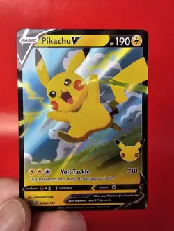 Pokemon TCG Pikachu V Sword & Shield SWSH143 Holo Promo Celebration - Image 5