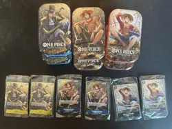 Monkey D Luffy Ace Sabo Set Of 3 P-075 One Piece Promo Tin Set Vol 2 - SEALED - Image 1