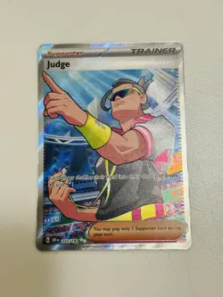 Pokemon TCG Judge 222/182 Destined Rivals Ultra Rare Full Art Card NM/Mint - Image 1