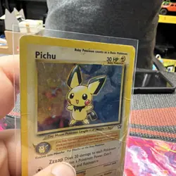 Pokemon Pichu TCG Neo Genesis Holo Card 12/111 Unlimited Rare Bad Condition - Image 2