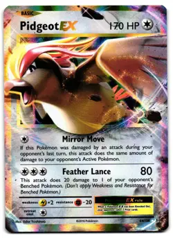 Pidgeot EX 64/108 - Evolutions Rare EX Pokemon TCG Holo - M/LP Card - Image 1