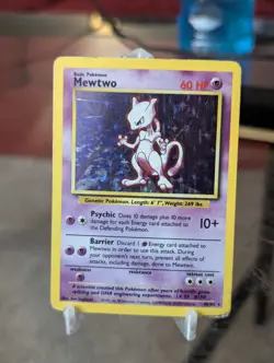 Pokemon TCG Mewtwo Base Set Holo Unlimited Rare Card 10/102 MP Condition - Image 1