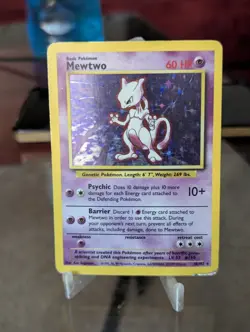 Pokemon TCG Mewtwo Base Set Holo Unlimited Rare Card 10/102 MP Condition - Image 3