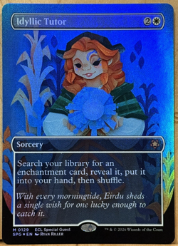 LIMITED EDITION Lorwyn Eclipsed MtG Idyllic Tutor Unplayed NM BORDERLESS FOIL! - Image 1