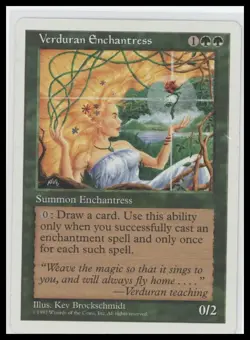 Verduran Enchantress - 5th Edition | MTG Green Creature | Enchantress - Image 1