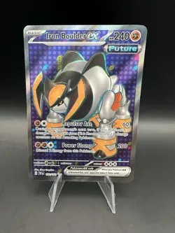 Pokemon Iron Boulder ex 192/162 Temporal Forces Ultra Rare Full Art Holo NM - Image 1