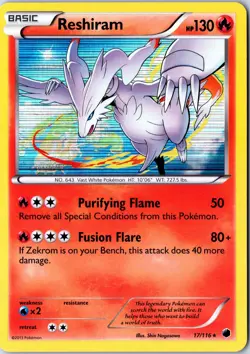 Pokemon tcg: Plasma Freeze Reshiram #17/116 Holo - NM Holo Rare .VO5 - Image 1