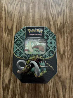 Pokemon Paldean Fates Great Tusk ex Tin (4 Packs) New Sealed English NEW SEALED - Image 1