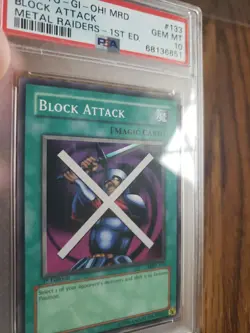 2002 Yu-Gi-Oh MRD-133 Block Attack Metal Raiders 1st Ed. PSA Gem Mint 10 Pop 15 - Image 5