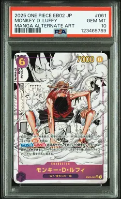 One Piece Japanese Monkey D. Luffy PSA 10 Manga Alternative Art EB02-061 - Image 1