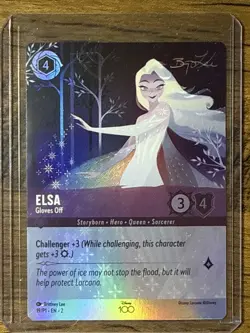 Disney Lorcana D 100 Elsa Gloves Off 19/P1 Promo Foil - Image 1
