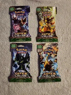 Pokemon XY Fates Collide Sealed Sleeved Booster Pack Art Set (All 4 Artworks) - Image 1