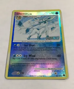 Pokemon GLACEON Card 29/100 Reverse Holo Rare Majestic Dawn MP Platinum Stamped - Image 2