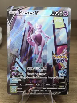Pokemon Go Mewtwo v Full Art Holo Ultra Rare Card 072/078 Pokemon TCG - Image 1
