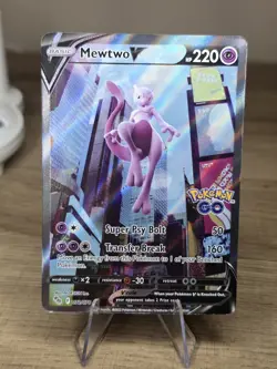 Pokemon Go Mewtwo v Full Art Holo Ultra Rare Card 072/078 Pokemon TCG - Image 3