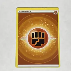 Pokemon Card Fighting Energy 2022 NM NEAR MINT MISCUT ERROR BLACK DOT ERROR - Image 1