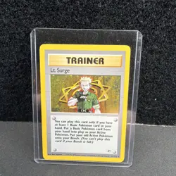 Pokemon Lt. Surge 17/132 Holo Rare Trainer Card Gym Heroes Unlimited - Image 1