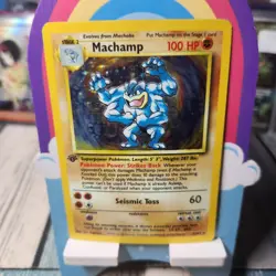 Pokemon TCG Machamp Base Set 8/102 Holo Unlimited Holo Rare HP - Image 1