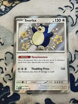 Pokemon Snorlax SV: Paldean Fates Shiny Rare Holo 202/091 Ability HP 150 Basic - Image 1