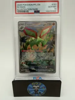 2025 POKEMON PFL EN-PHANTASMAL FLAMES ILLUSTRATION RARE #101 FLYGON PSA 10 - Image 3