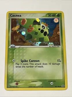Pokemon TCG Cacnea 44/106 EX Emerald Stamped Reverse Holo Rare 2005 NM - Image 1