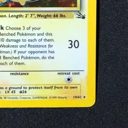 1999 Fossil: Raichu (14/62) Holo Vintage Pokemon Card - Image 4
