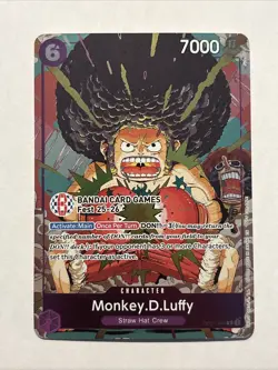 One Piece Monkey D Luffy OP07-073 BANDAI CARD GAMES Fest Promo Card English - NM - Image 1