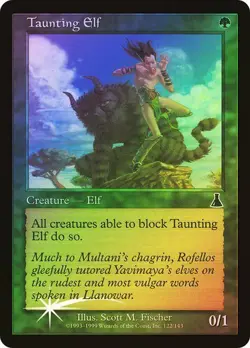 Urza's Destiny MTG FOIL Taunting Elf Magic - Image 1