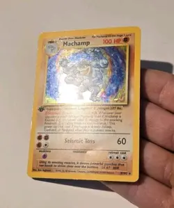 Pokemon Machamp 1st First Edition Base Set 8/102 Rare Holo Card Holo MP - Image 5