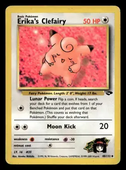 Erika's Clefairy 40/132 Uncommon Gym Challenge WOTC Pokemon MP - Image 1