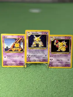 Pokemon Alakazam TCG 1/102 Base Set Holo Rare, evolution set - Image 3