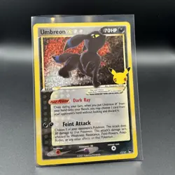 Umbreon Gold Star 17/17 Celebrations 25th Anniversary Holo Pokemon NM - Image 1