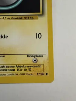 POKEMON 1st Edition Voltorb (Voltobal) 67/102 NM Near Mint GERMAN Base set - Image 5