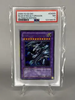 2006 Yu-Gi-Oh! EN005 Blue Eyes Ultimate Dragon Ultimate Edition PSA 7 - Image 1