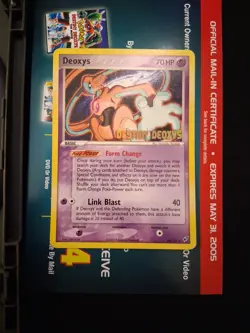 Pokemon TCG Destiny Deoxys Promo Card Stamped No 16/107 (2005) With MOVIE - Image 2