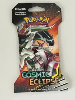 Pokemon Sun & Moon--Cosmic Eclipse Sleeved Booster Pack Dialga Palkia Art Sealed - Image 1