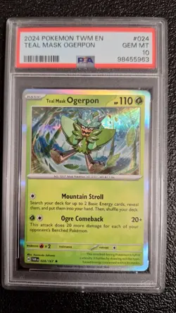 PSA 10 - Pokemon (2024) EN Twilight Masquerade Rare - Teal Mask Ogerpon #024/167 - Image 1