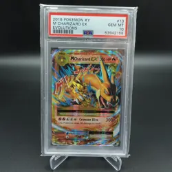 PSA 10 GEM MINT POKEMON M CHARIZARD EX ULTRA RARE EVOLUTIONS 2016 #13 CARD - Image 1