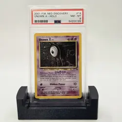 Unown [A] Pokemon Neo Discovery 14/75 Holo Rare Unlimited PSA 8 English TCG - Image 1