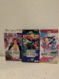 BANDAI ONE PIECE CCG STARTER DECK LOT(3) ST-05 FILM EDITION ST-11 UTA ST-12 ZORO - Image 1
