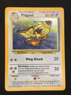 NO SYMBOL ERROR Pidgeot 8/64 Jungle 1999 Holo Rare WOTC Pokemon Card TCG - Image 1