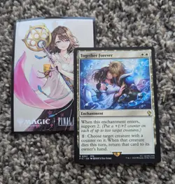 MTG Final Fantasy 10 FFX Yuna Tidus Kiss together Trading card Rare + Sleeve - Image 1
