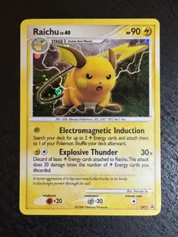 Pokemon TCG Raichu DP21 Pokemon Diamond & Pearl Promo Holo Rare Card LP 2008 - Image 1