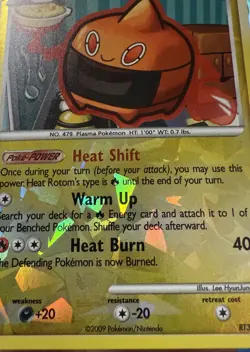 Heat Rotom RT3 Rising Rivals Ultra Rare Reverse Holo Cracked Ice Pokemon Card - Image 2
