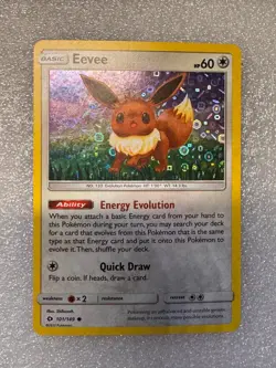 Pikachu 028/073 & Eevee 101/149, General Mills Sequin Holo Promos Cards (LP) S&M - Image 4