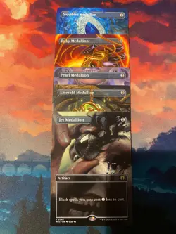 MTG Modern Horizons 3 Complete Set of Medallions Borderless, Jet, Ruby, Sapphire - Image 1