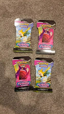 Pokemon TCG x4 Fusion Strike Sleeved Booster Pack New & Sealed - Image 1